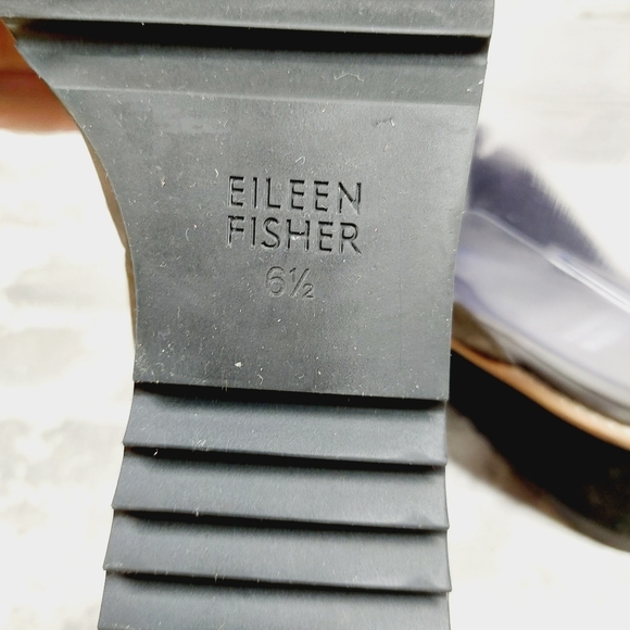 New Eileen Fisher Loti Brown Leather Platform Clogs T588 - Picture 9 of 12